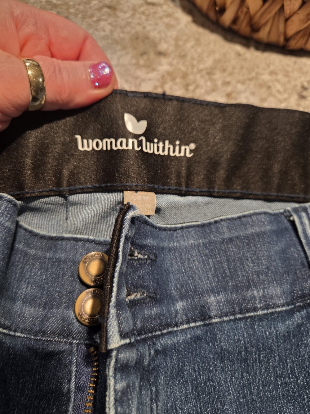 Woman Within Mid-Rise Blue Denim Jeans Lots Of Stretch. Very Nice Nwot